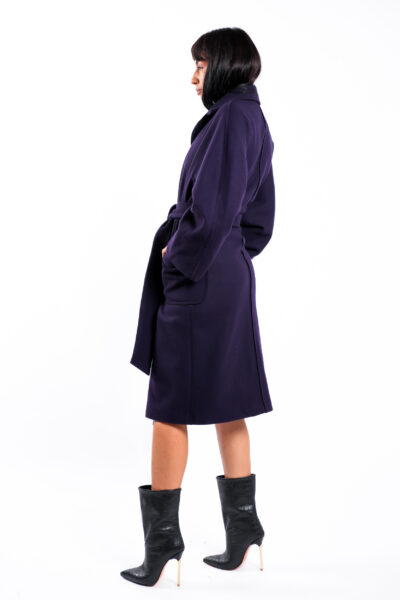 Palton oversize din lana cu cordon - imagine 2