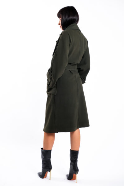 Palton oversize din lana cu cordon - imagine 2