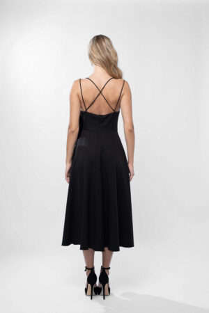 Rochie midi cu bretele fine si decolteu adanc - imagine 4