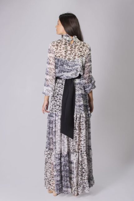 Rochie print cu volane - imagine 3