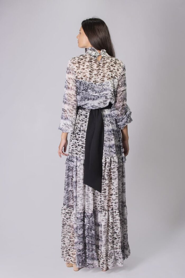 Rochie print cu volane - imagine 3