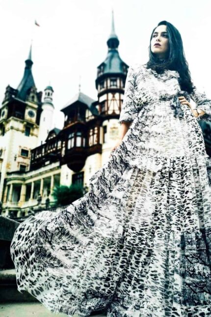 Rochie print cu volane - imagine 4
