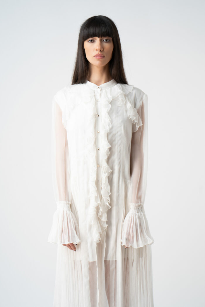 Rochie midi vaporoasa cu volane - imagine 4