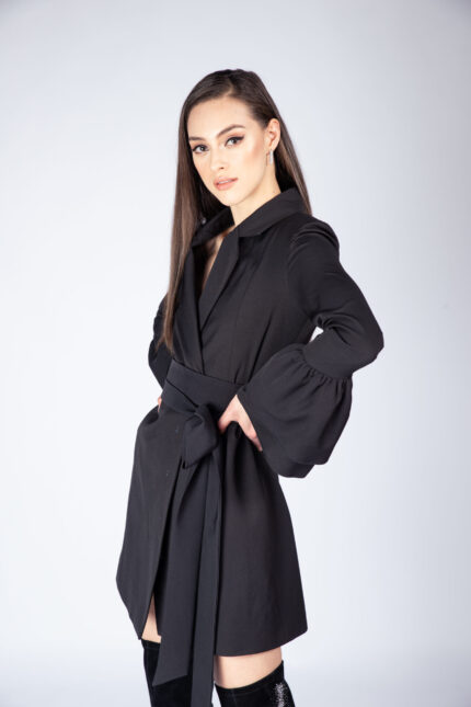 Rochie sacou cu volane - imagine 3