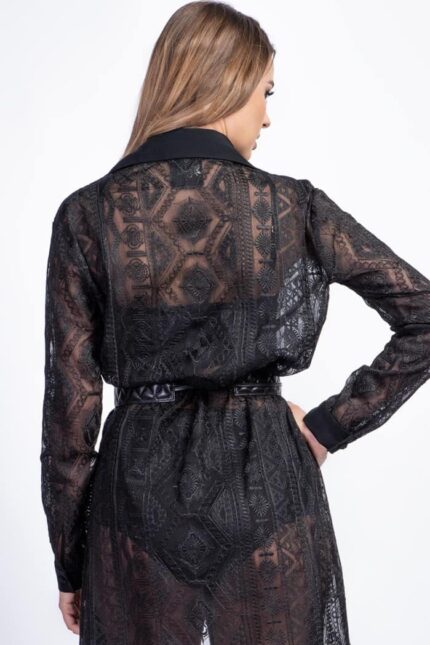 Rochie camasa din matase brodata - imagine 3