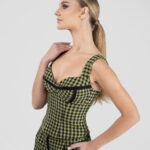 Corset Green Print cu bretele