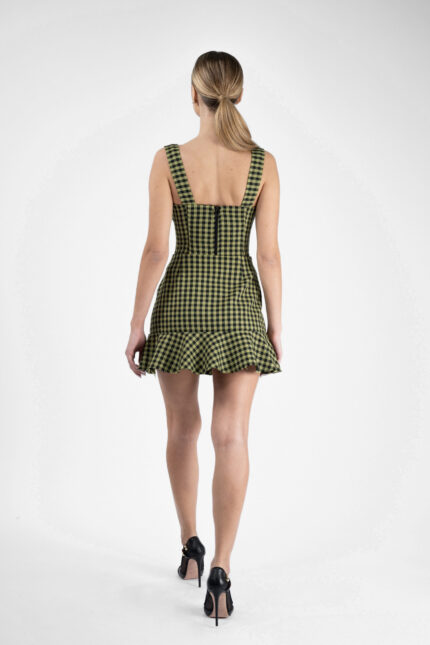 Fusta Green Print cu volan nefinisat - imagine 3