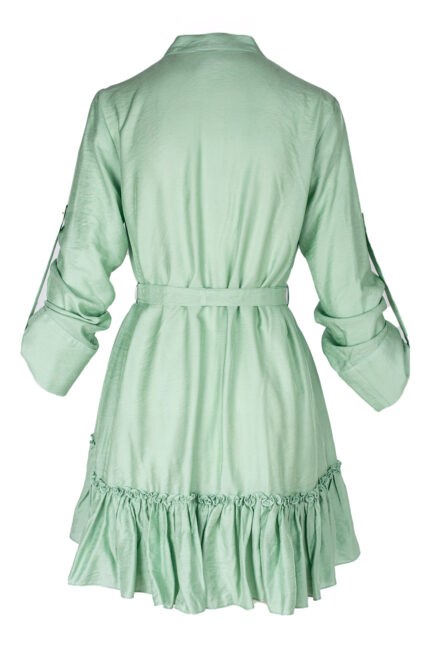 Rochie petrecuta cu mansete late si volan Mint - imagine 6