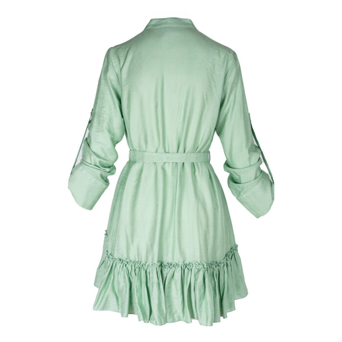 Rochie petrecuta cu mansete late si volan Mint - imagine 6