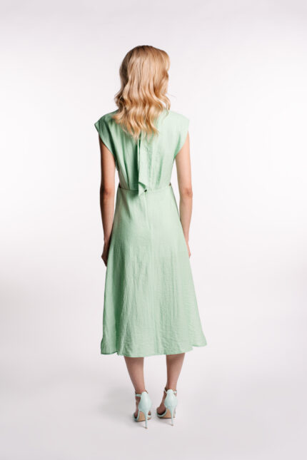 Rochie midi cu decupaje si guler inalt - imagine 4