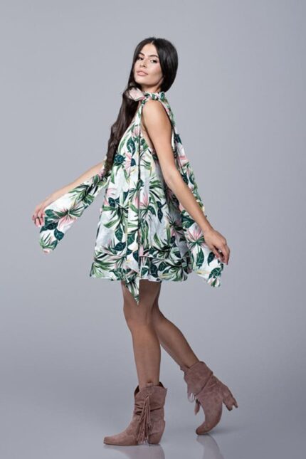 Rochie Lejeră cu Bretele Legate în Fundă