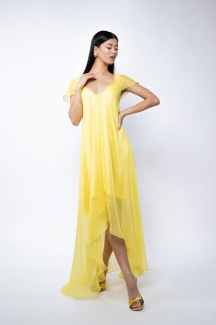 Rochie asimetrica lejera Yellow