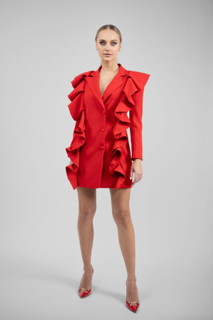 Rochie sacou cu volane