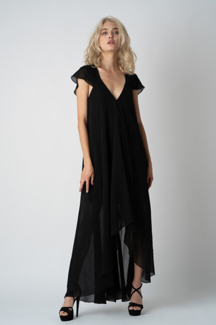 Rochie asimetrica lejera Black - imagine 4