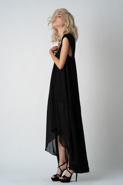 Rochie asimetrica lejera Black - imagine 5