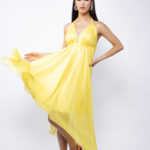 Rochie halter midi Yellow