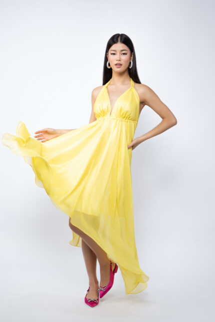 Rochie halter midi Yellow