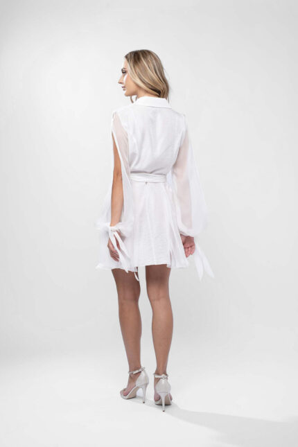 Rochie scurta tip camasa - imagine 4