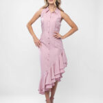 Rochie camasa cu volane asimetrice