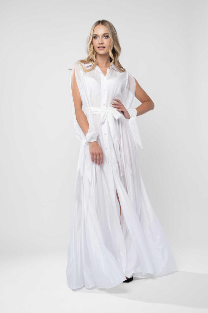 Rochie lunga tip camasa - imagine 3