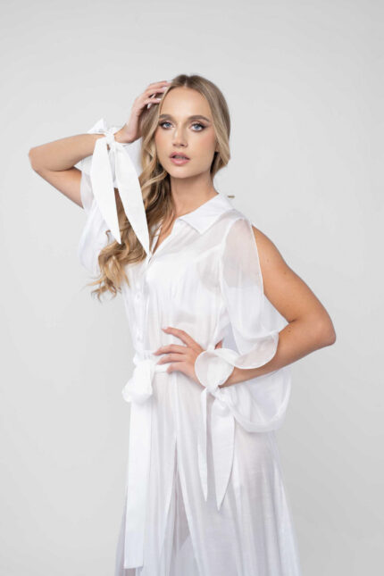 Rochie lunga tip camasa - imagine 2