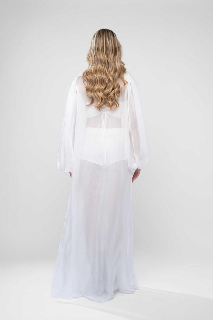 Pantaloni lungi din voal cu captuseala scurta - imagine 4