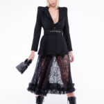 Sacou stil rochie Ringoux Black cu umeri sculpturali