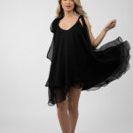 Rochie mini cu esarfe Black