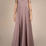 Rochie lunga Laurelie Dark Raspberry Glace