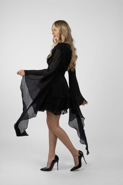 Rochie cu volane si maneci fluide - imagine 6