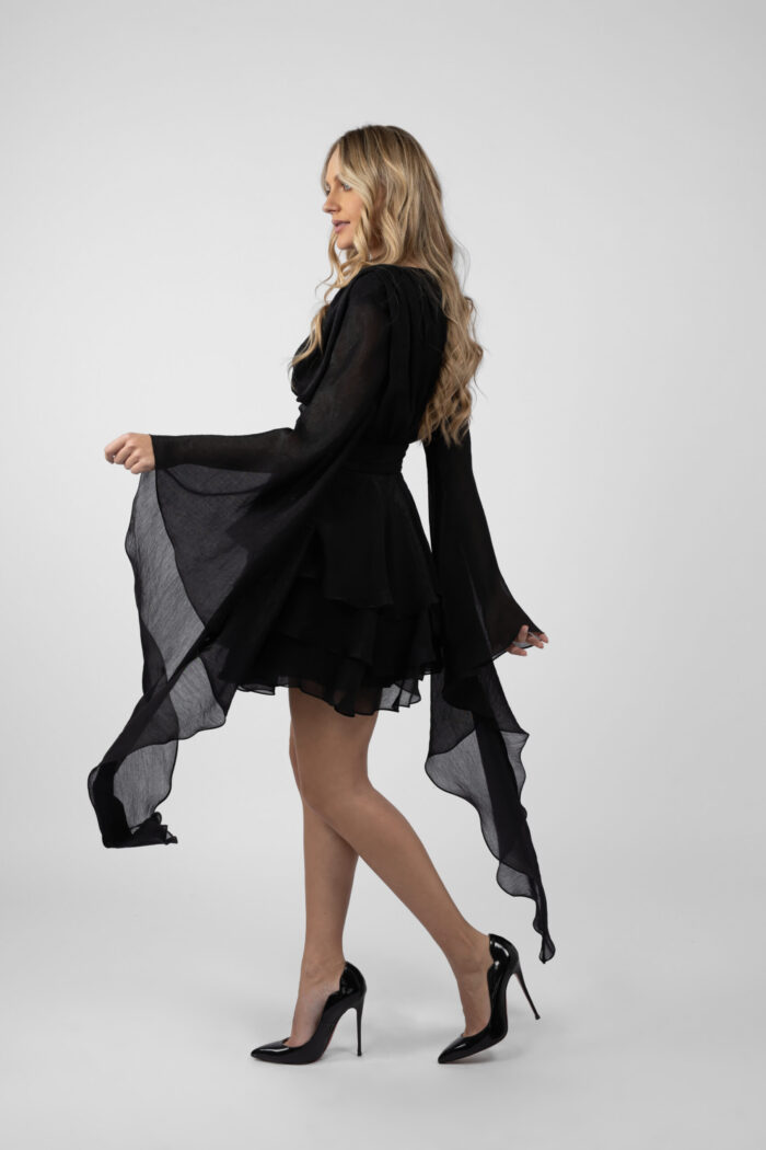 Rochie cu volane si maneci fluide - imagine 6