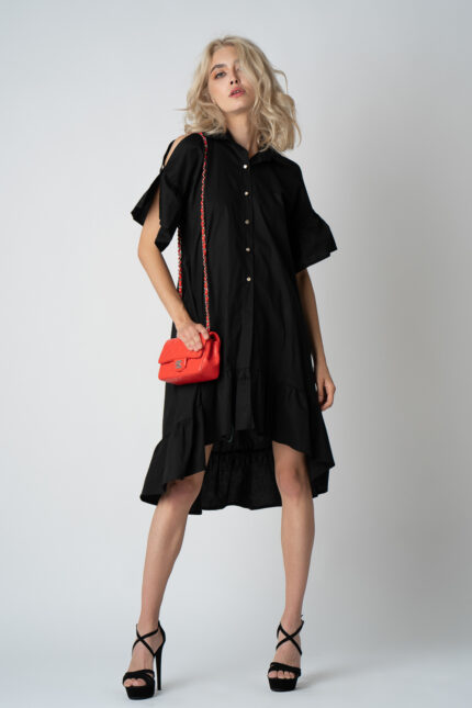 Rochie camasa asimetrica Black