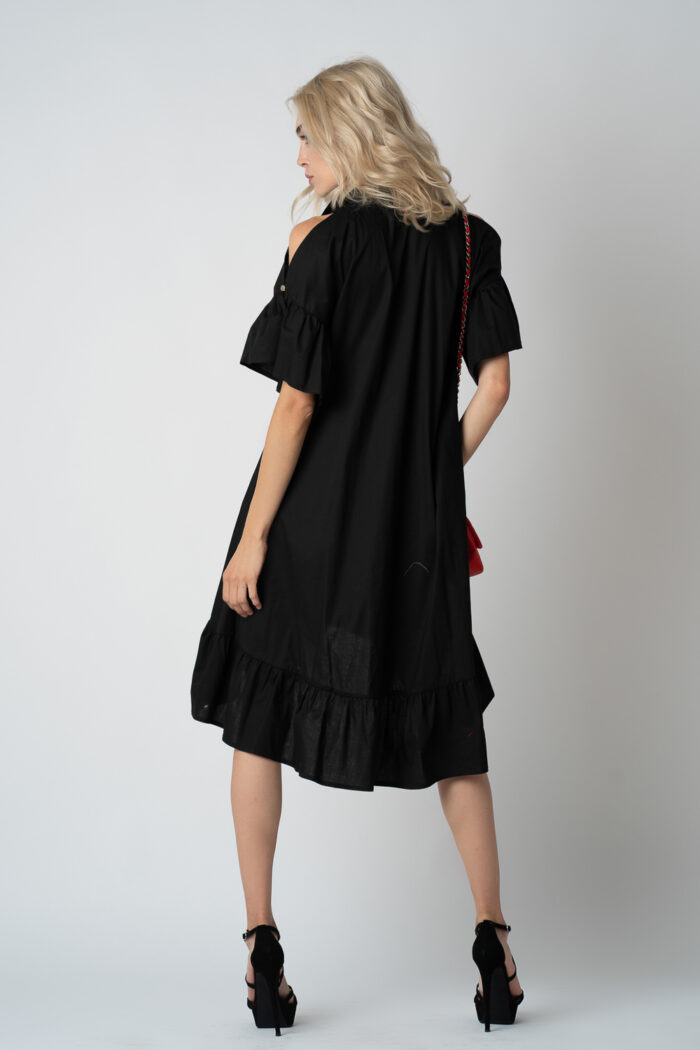 Rochie camasa asimetrica Black - imagine 4