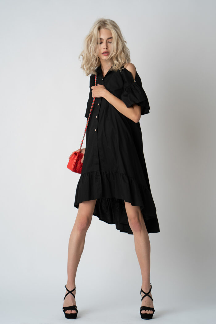 Rochie camasa asimetrica Black - imagine 3