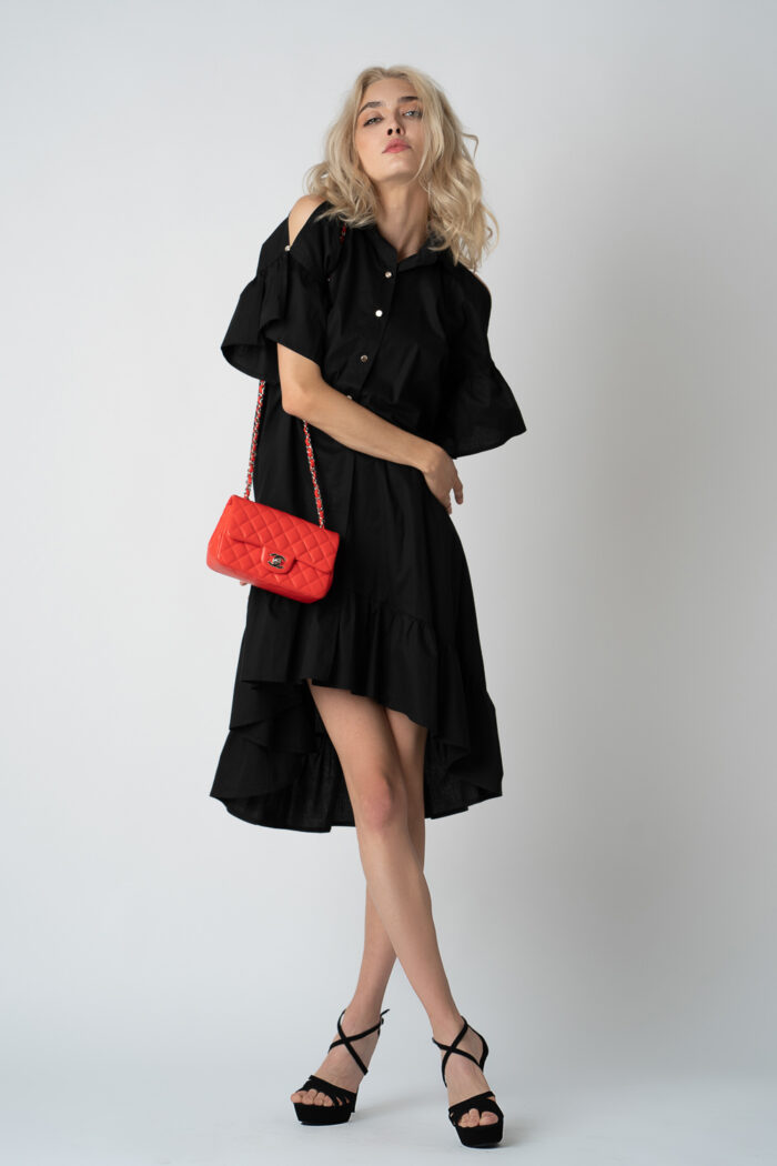 Rochie camasa asimetrica Black - imagine 2