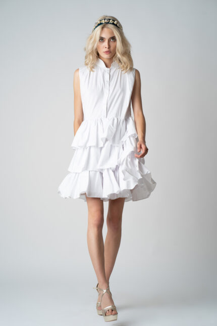 Rochie camasa cu volane White