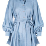 Rochie scurta cu volane din in Blue