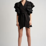 Sacou cu volane arhitecturale Black