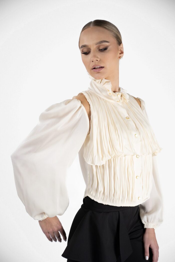 Top plisat din matase - imagine 5