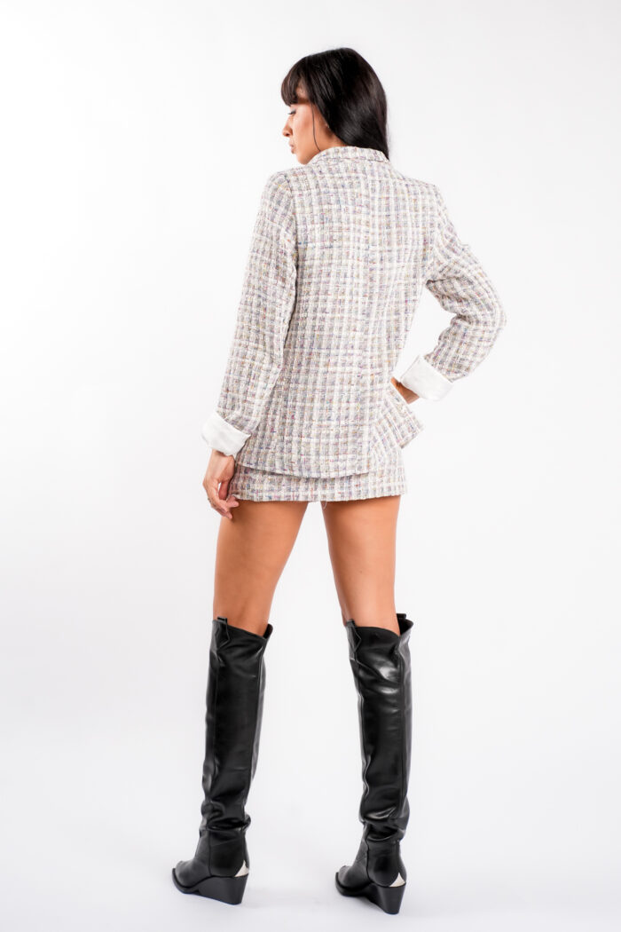 Sacou din tweed pastel multicolor - imagine 4