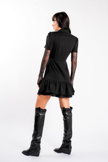 Rochie tip sacou cu maneci din tulle fin - imagine 3