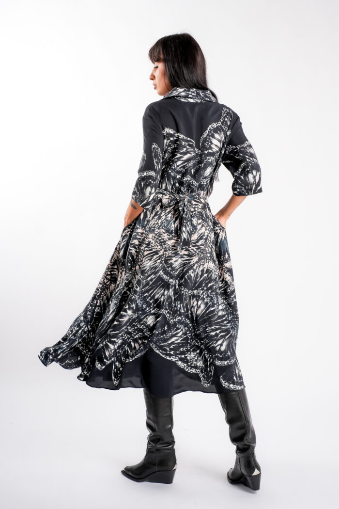 Rochie camasa cu print aripi de fluture - imagine 3