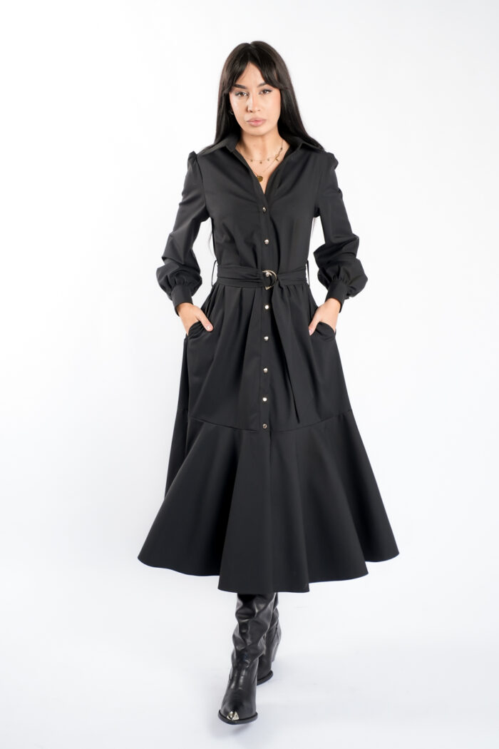 Rochie camasa cu cordon si fusta ampla - imagine 2