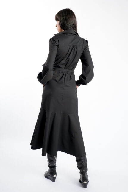 Rochie camasa cu cordon si fusta ampla - imagine 3