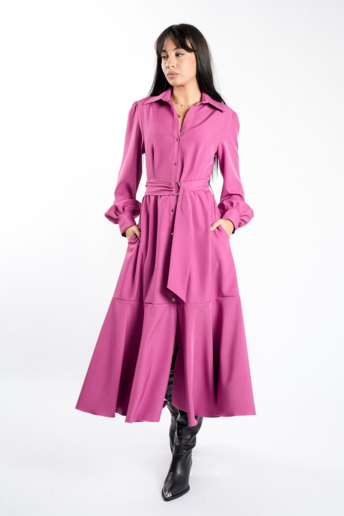 Rochie camasa cu cordon si fusta ampla - imagine 3