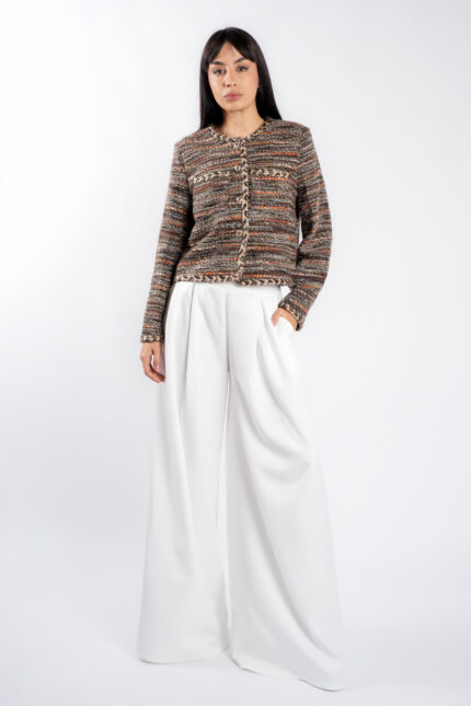 Jacheta texturata multicolor cu nasturi