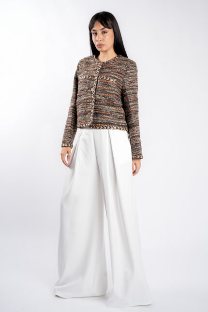 Jacheta texturata multicolor cu nasturi - imagine 2