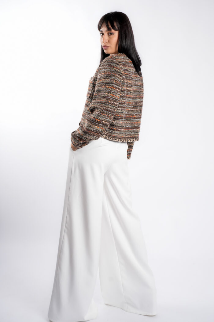 Jacheta texturata multicolor cu nasturi - imagine 3