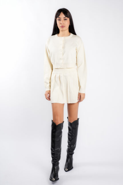 Compleu Ivory cu fusta plisata - imagine 2