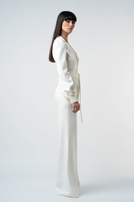 Salopeta cu decolteu adanc white - imagine 5